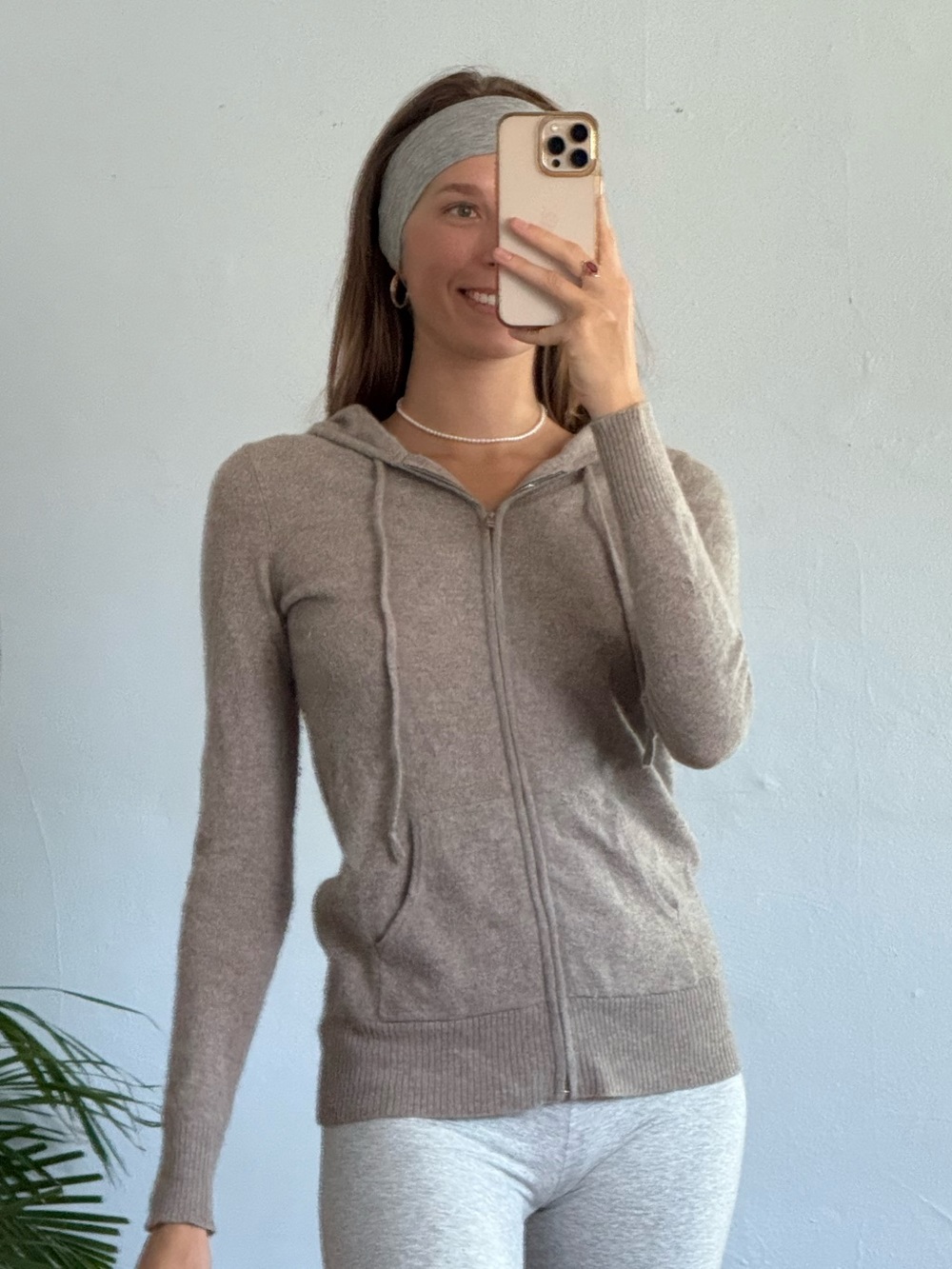 Bloomingdale's Light Taupe Cashmere Hoodie